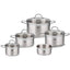 ELO 9-Piece Stainless Steel Cookware Pots with Glass Lids Set