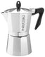 Pedrini Aluminium Polished 6 Cup Coffee Maker - Black#