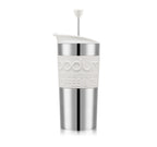 Travel Coffee Press Set 350ml Stainless Steel / White