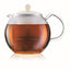 Assam Tea Press with Glass Handle and White Lid 1L