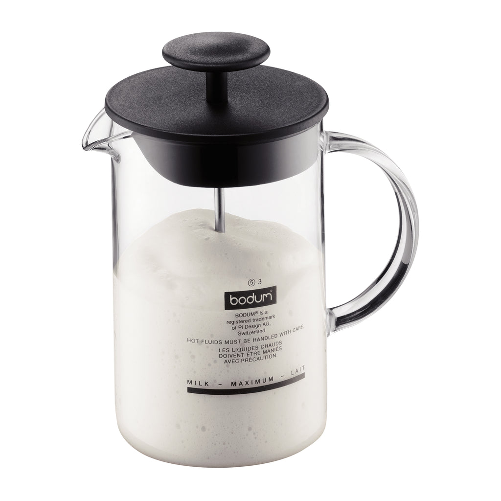 Latteo Milk Frother 250ml - Glass/Black
