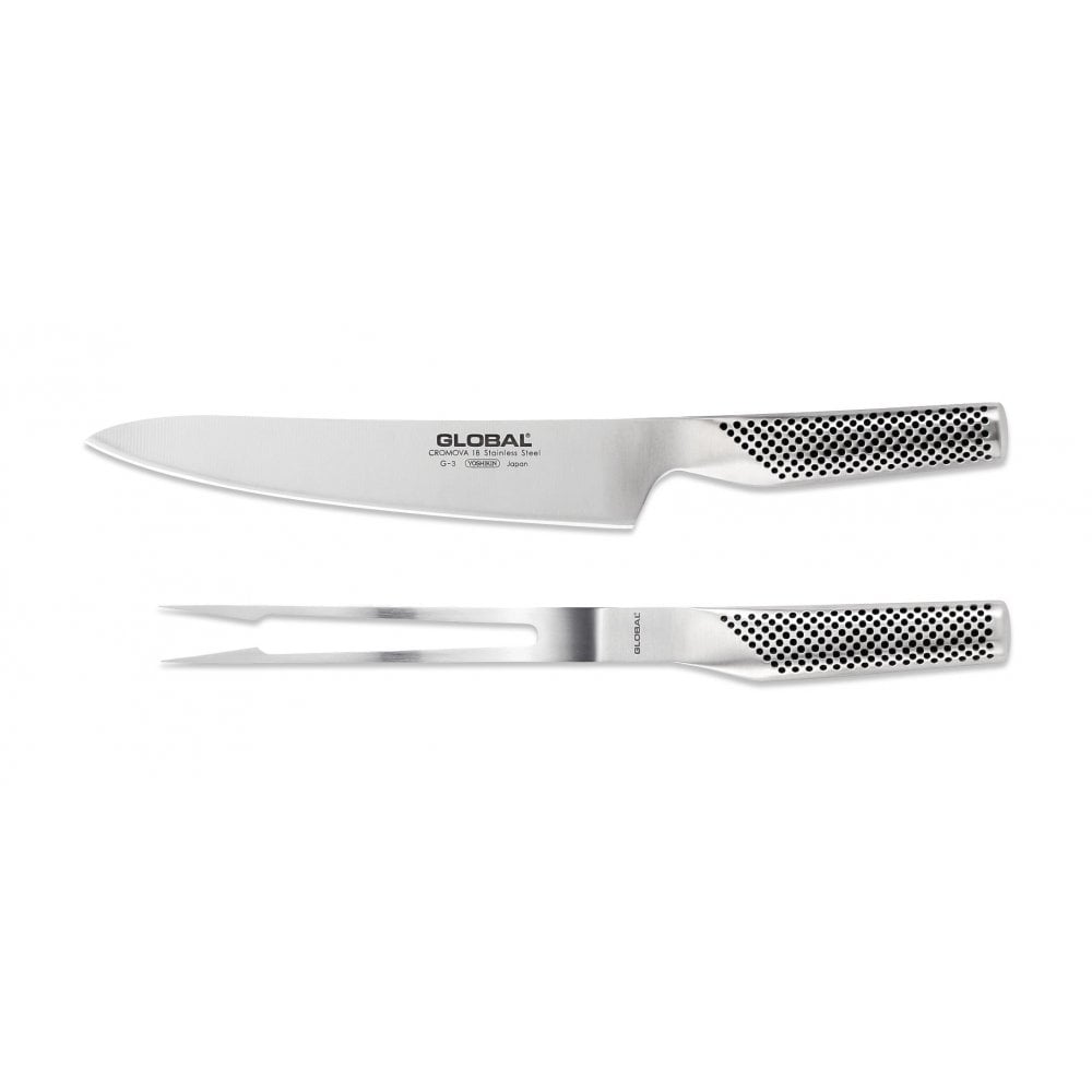 Global 2-Piece Boxed Carving Knife & Fork Set Main image