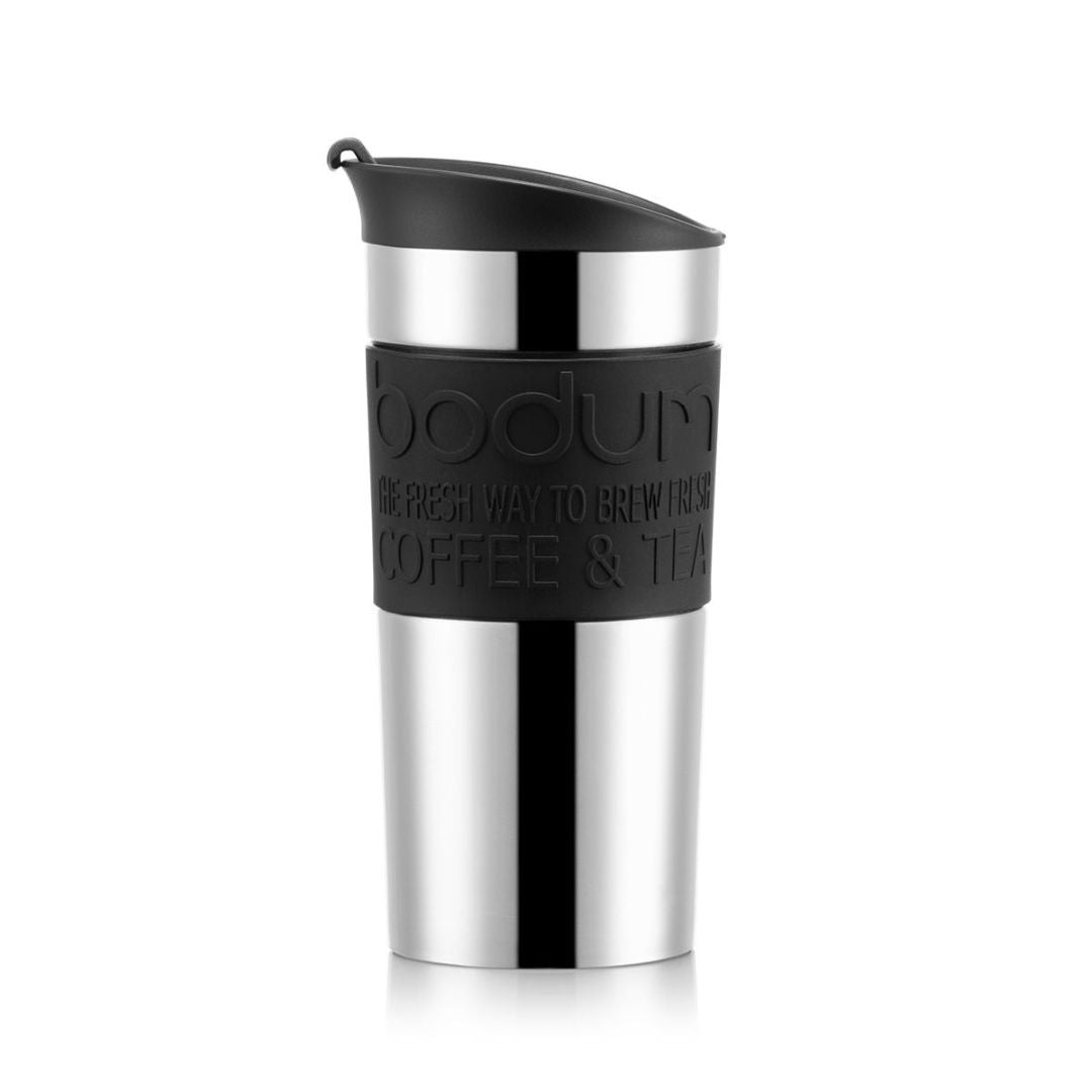 Vacuum Travel Mug 350ml Stainless Steel + Black