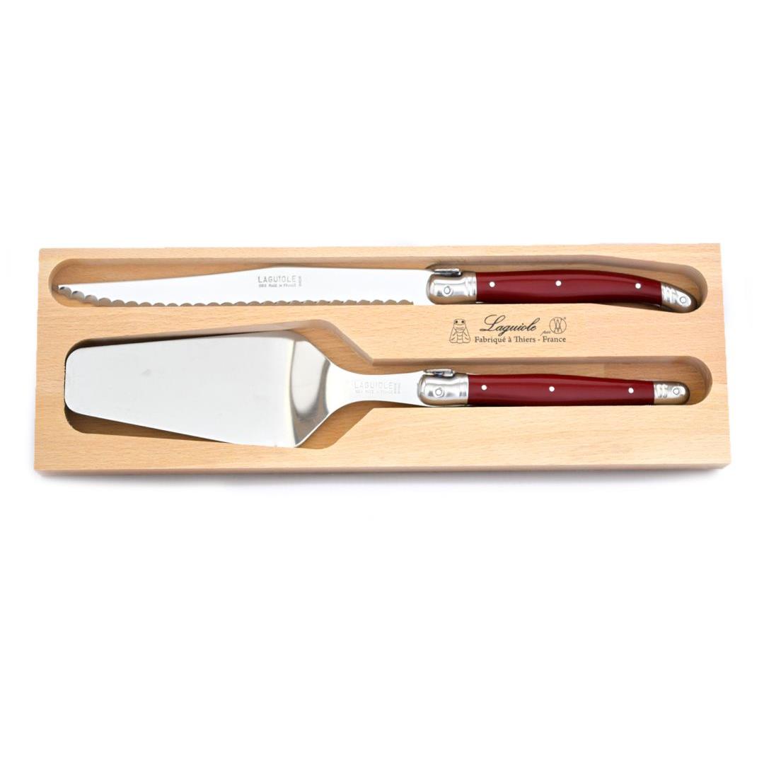 Andre Verdier Cake Server & Knife Set 2pc - Cherry Red