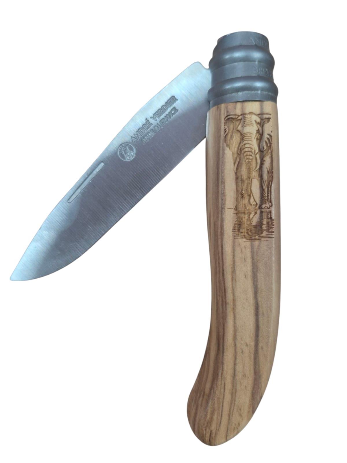 Alpage Folding Knife - Olive Wood - Elephant
