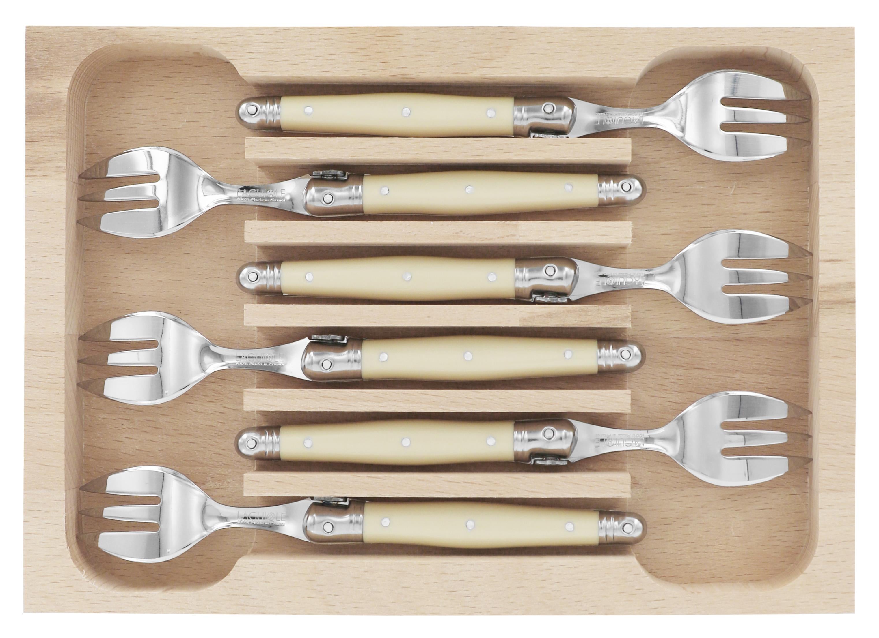 Andre Verdier Cake Fork Set 6pc - Ivory