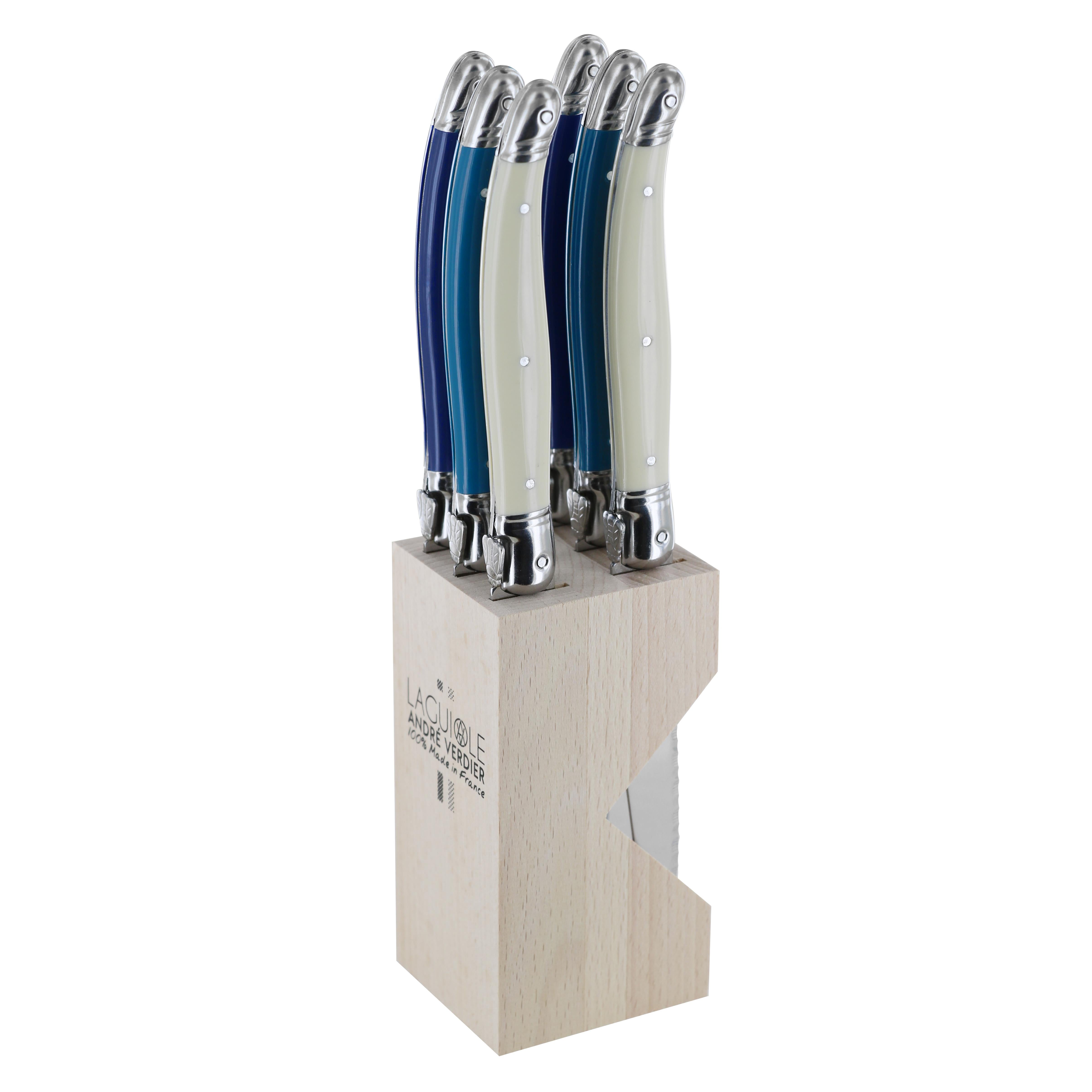 Andre Verdier Steak Knife Set 6pc with Wooden Stand - Ocean Main image