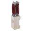 Andre Verdier Steak Knife Set 6pc with Wooden Stand - Cherry Red