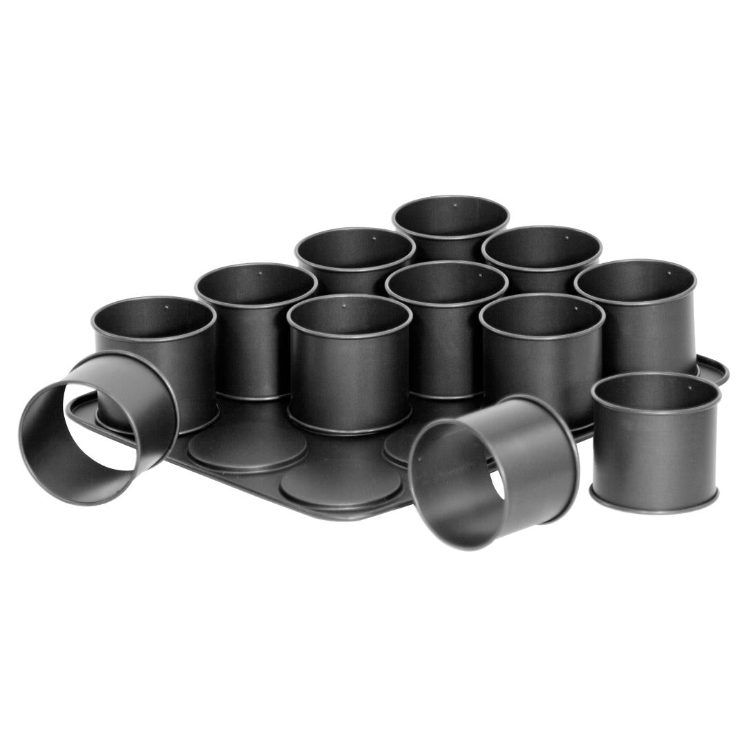 Zenker Special Creative 12 Cup Mini Flan Baking Moulds on Tray 38x30.5cm