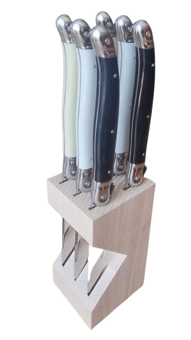 Andre Verdier Steak Knife Set 6pc with Wooden Stand - Conventionnel# Main image