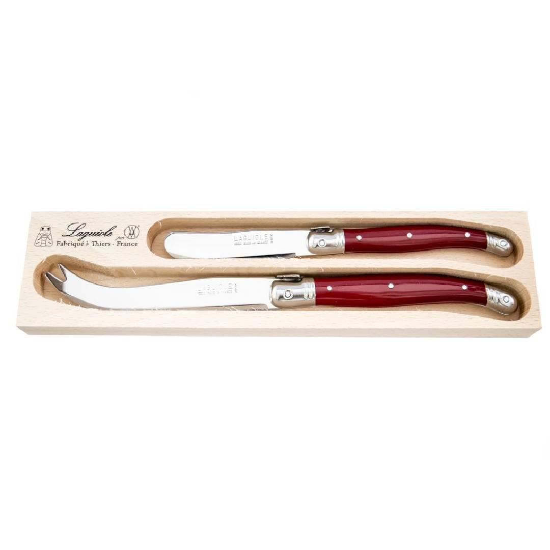 Andre Verdier Cheese & Butter Knife Set 2pc - Cherry Red