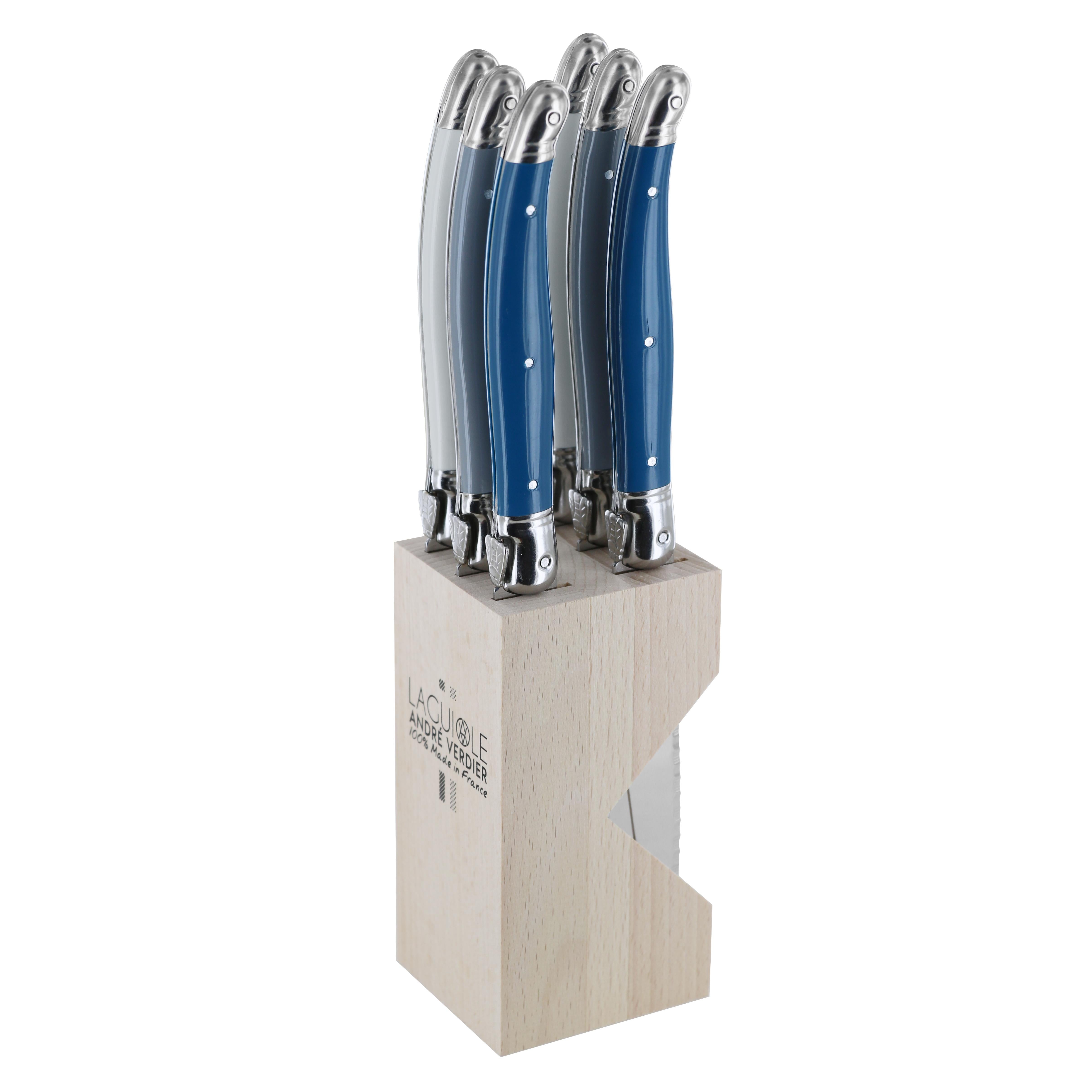 Andre Verdier Steak Knife Set 6pc with Wooden Stand - Azure Main image