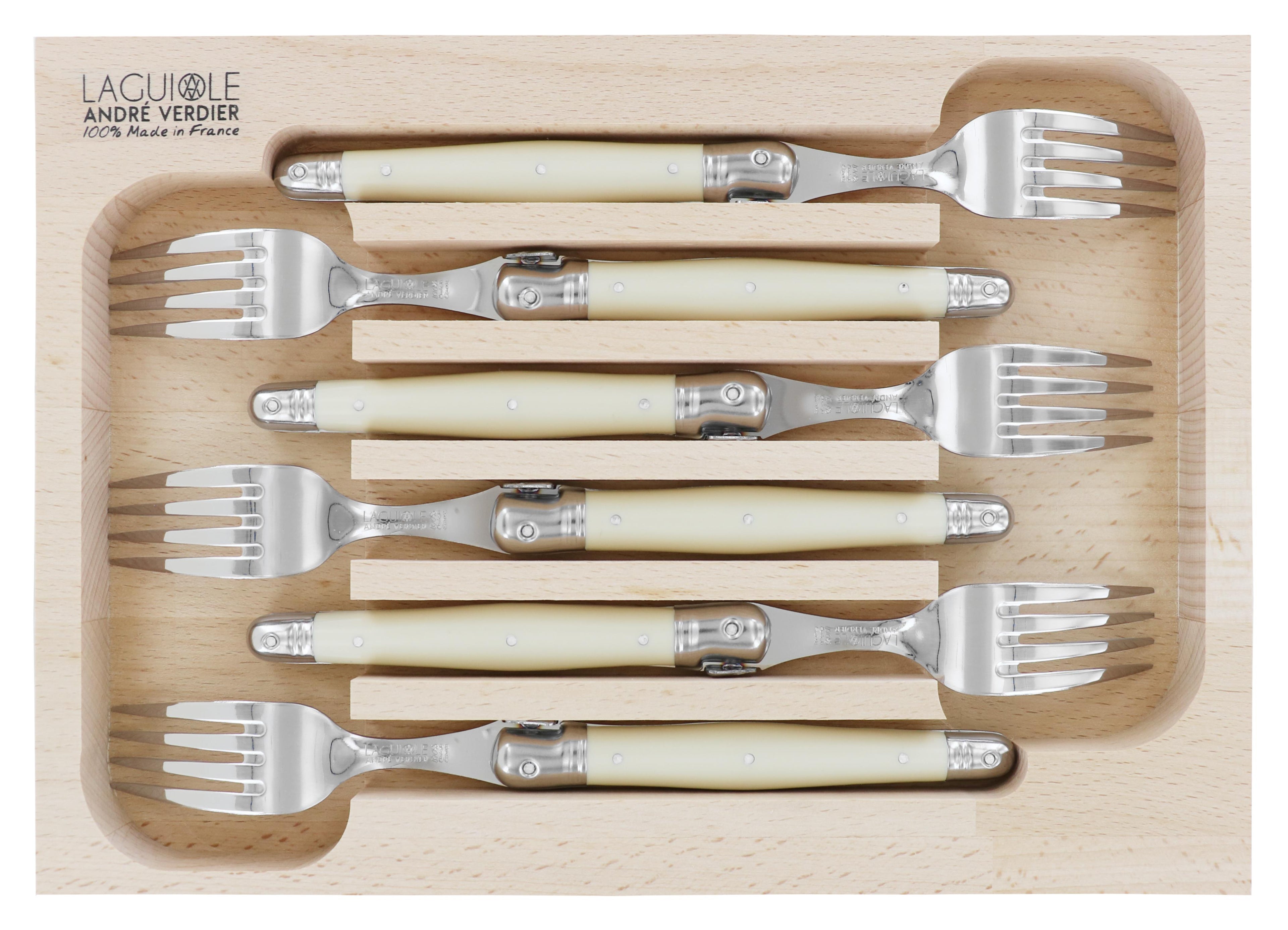 Andre Verdier Dinner Fork Set 6pc - Ivory