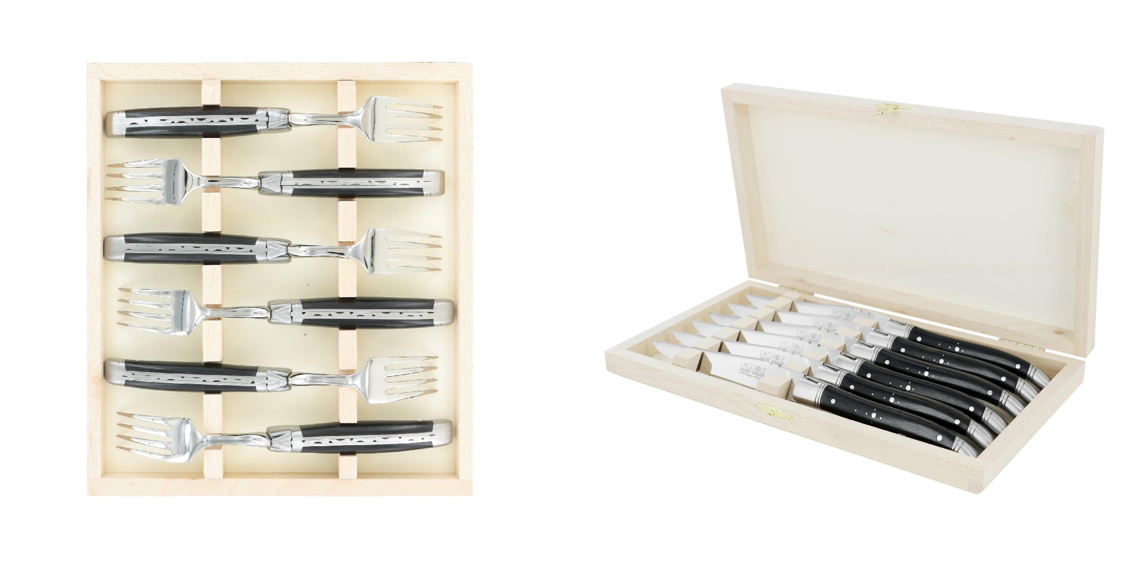 Andre Verdier Prestige Table Fork & Steak Knife Set 6pc - Ebony