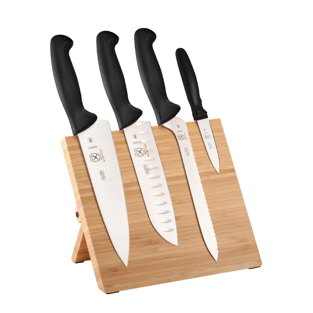 Mercer Culinary Millenia Bamboo 5 piece Magnetic board and Knife set#