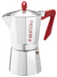 Pedrini Aluminium Polished 9 Cup Coffee Maker - Red#