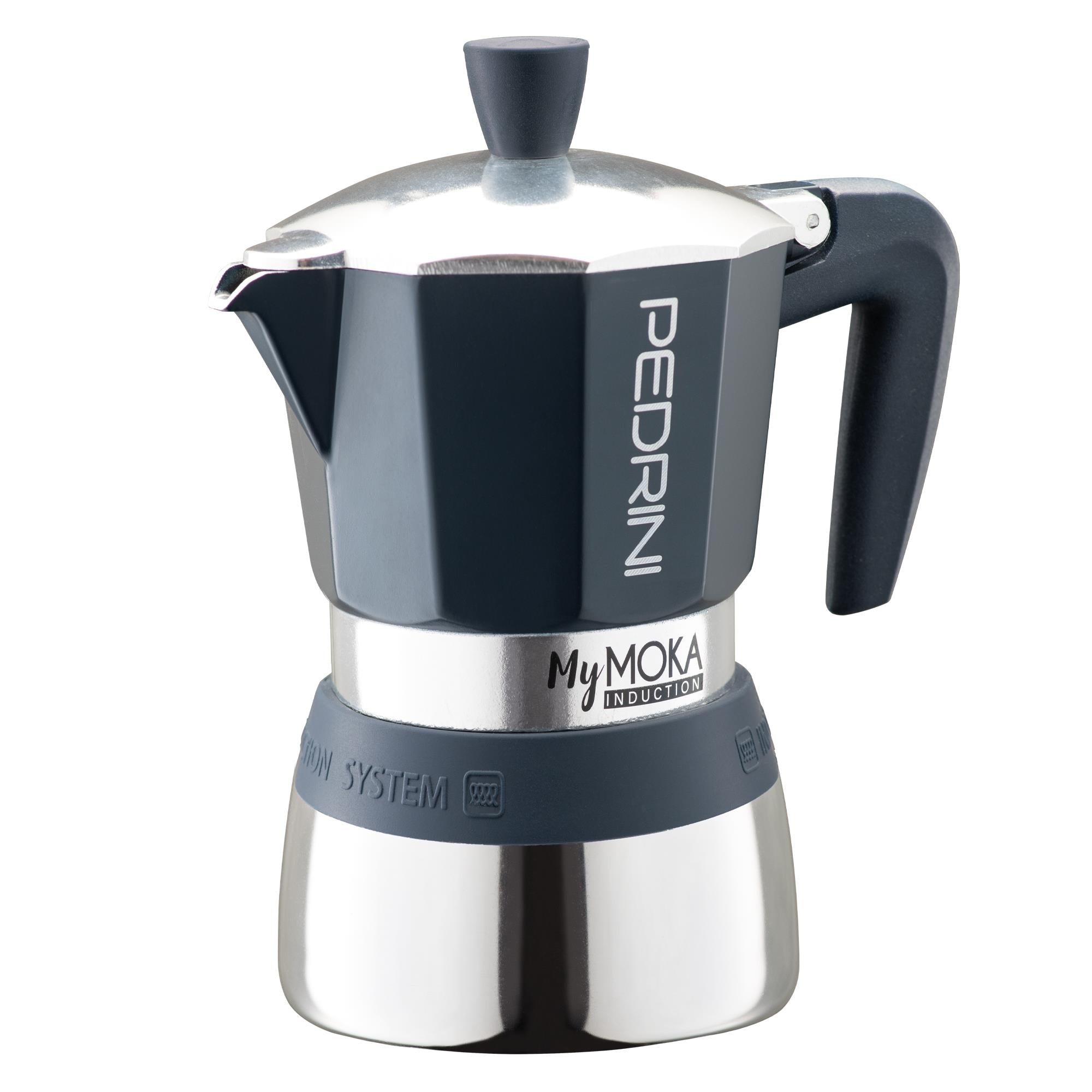 Pedrini 6 Cup Induction Coffee Maker - Navy Main image