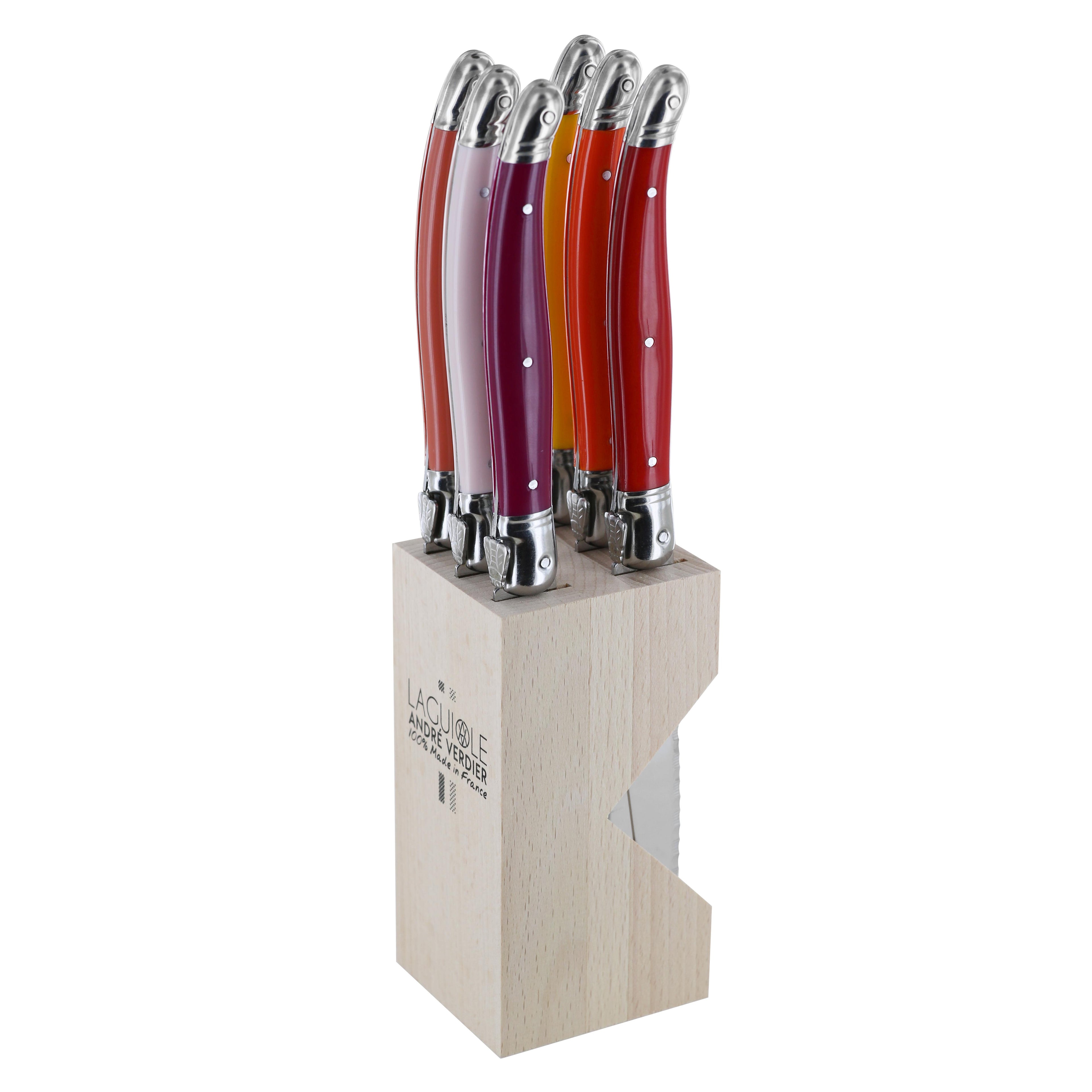 Andre Verdier Steak Knife Set 6pc with Wooden Stand - Crepuscule
