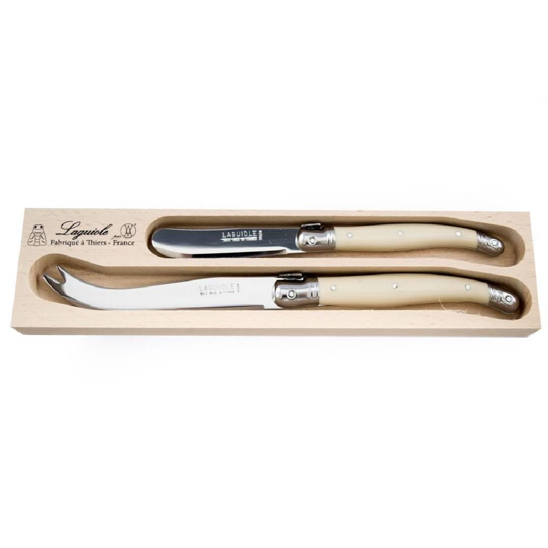 Andre Verdier Cheese & Butter Knife Set 2pc - Ivory