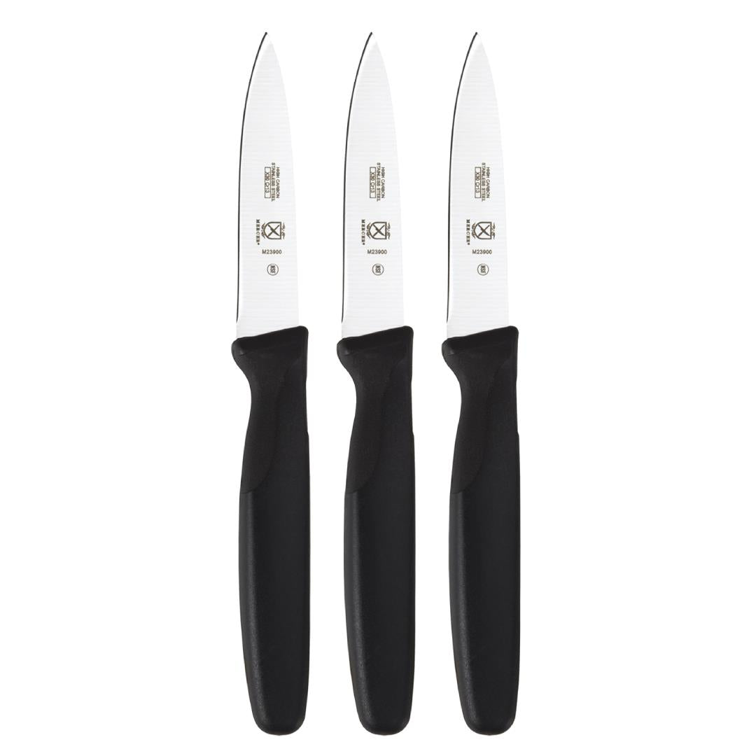 Mercer Culinary Millennia Slim Paring Knives 7cm, Set of 3 - Black Main image