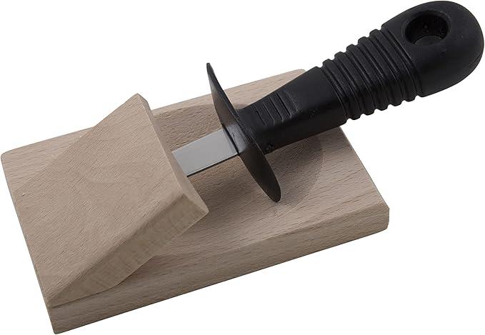 Andre Verdier Oyster Knife with Wooden Block - Black Main image