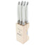 Andre Verdier Steak Knife Set 6pc with Wooden Stand - Chalk White