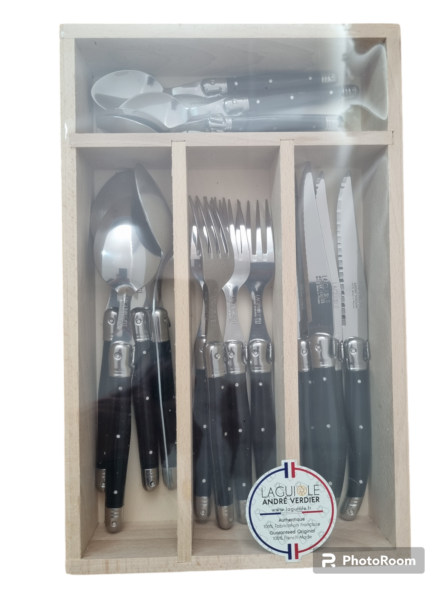 Andre Verdier Cutlery Set 16pc with Steak Knives - Black