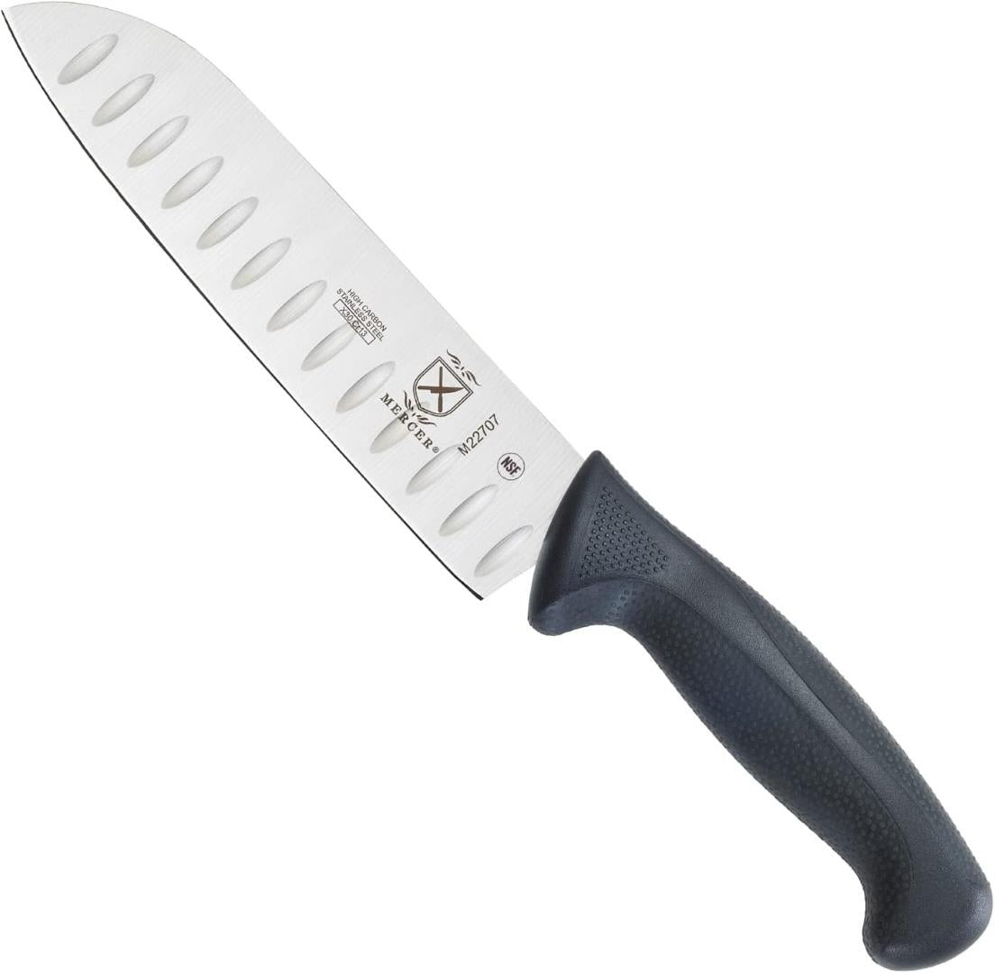 Mercer Culinary Millennia Granton Edge Santoku Knife 18 cm - Black
