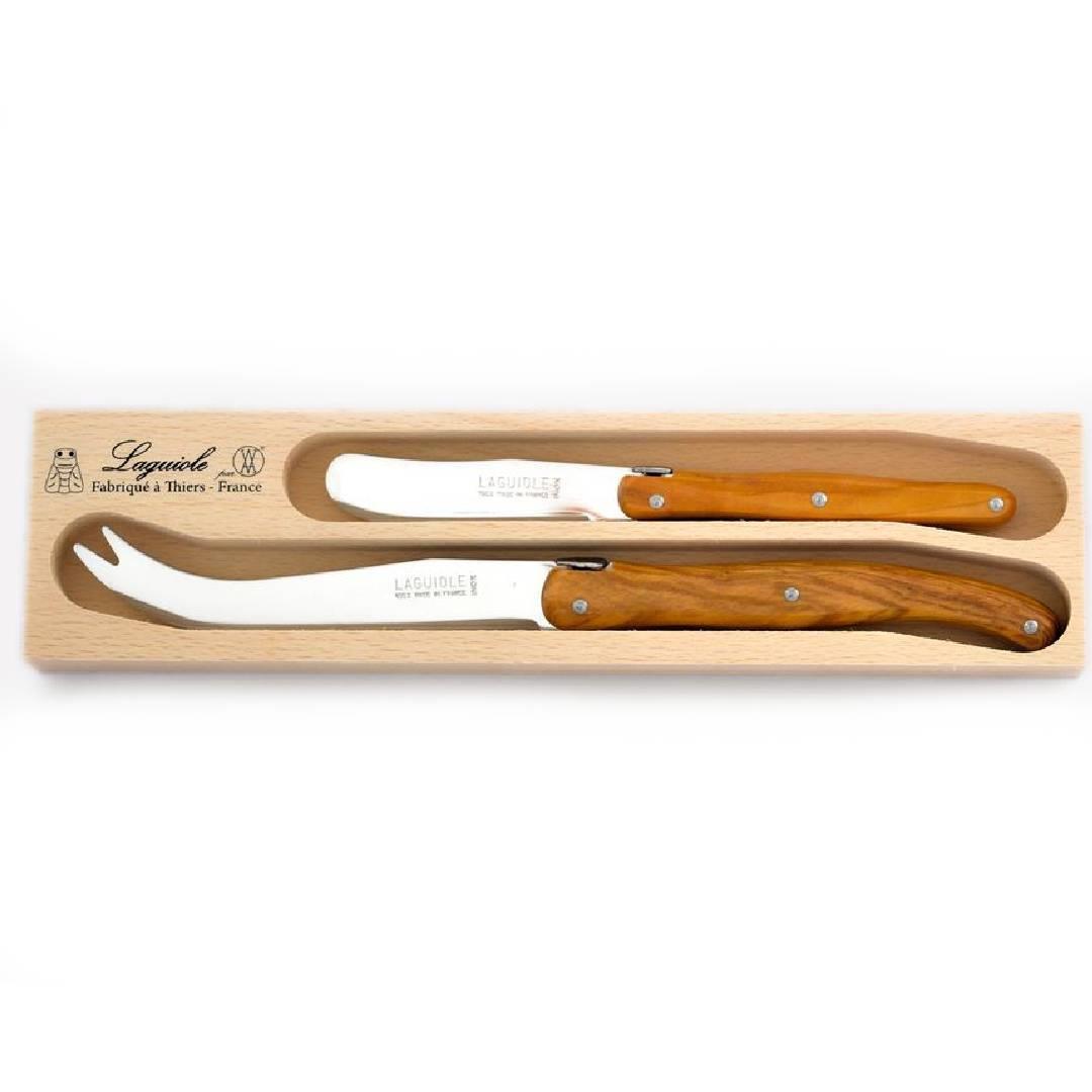 Andre Verdier Cheese & Butter Knife Set 2pc - Olive Wood#
