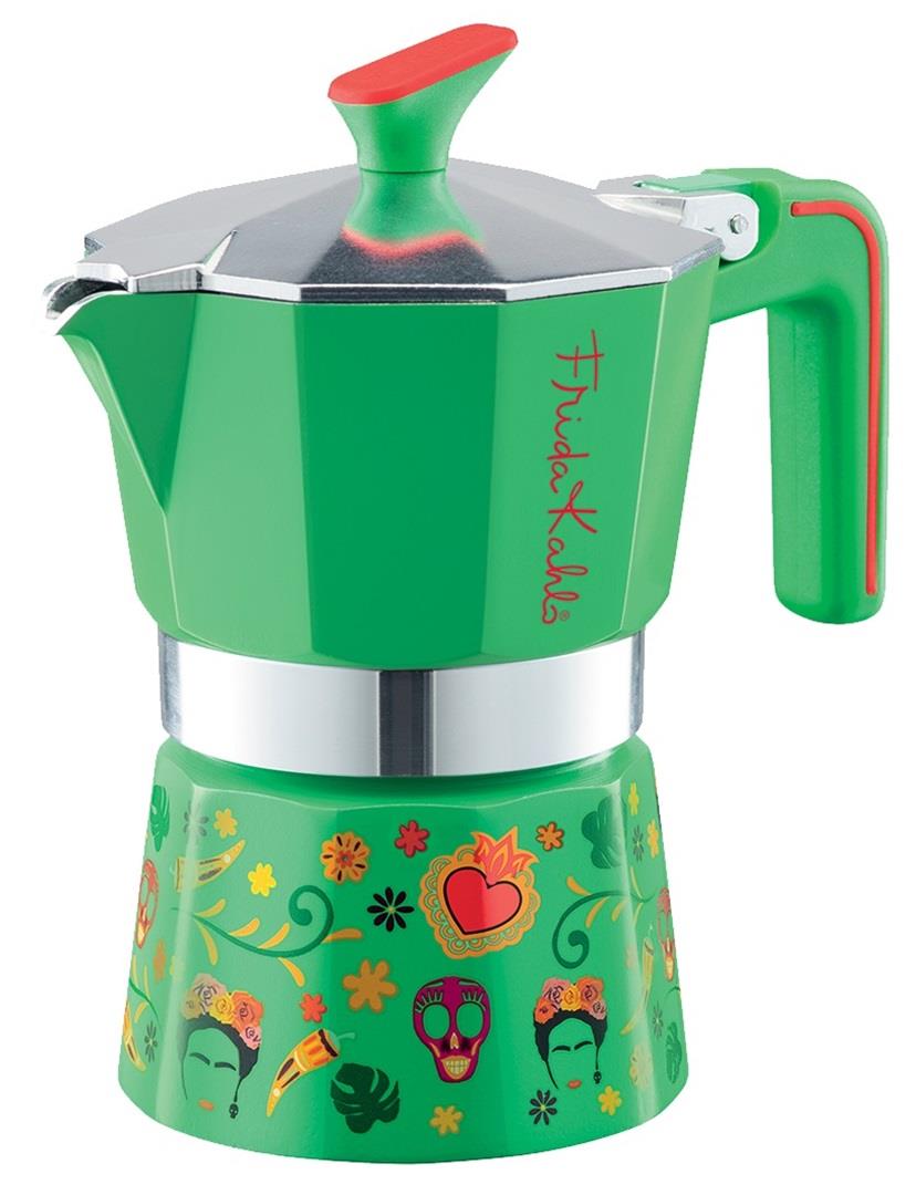 Pedrini Frida Kahlo 3-Cup Coffee Maker  - Green