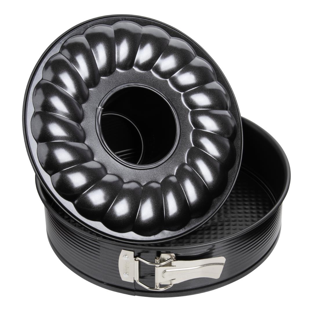 Zenker Black Metallic Set of 2 Springform with flat & funnel base 26cm Main image
