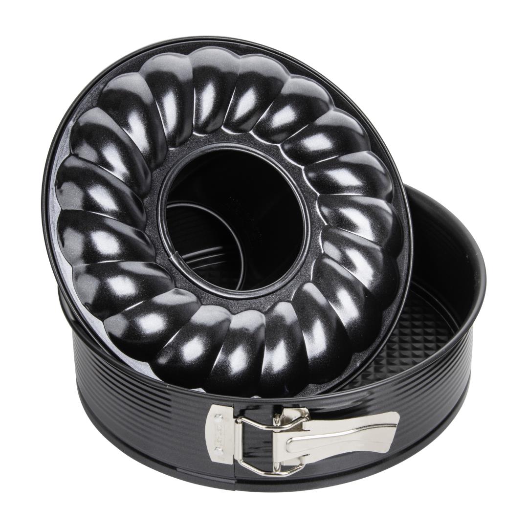 Zenker Black Metallic Set of 2 Springform with flat & funnel base 24cm Main image