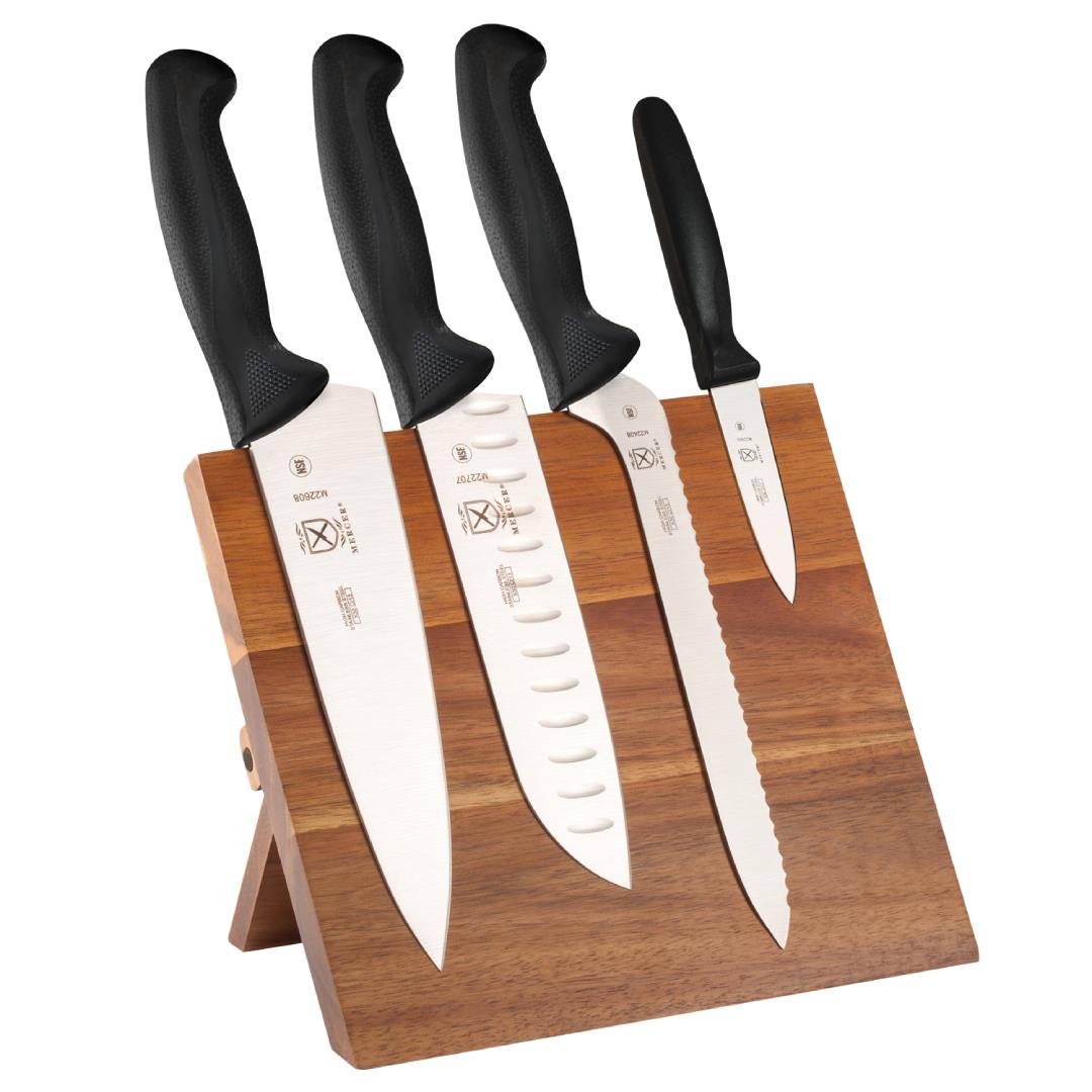 Mercer Culinary Millenia Acacia 5 piece Magnetic board and Knife set#