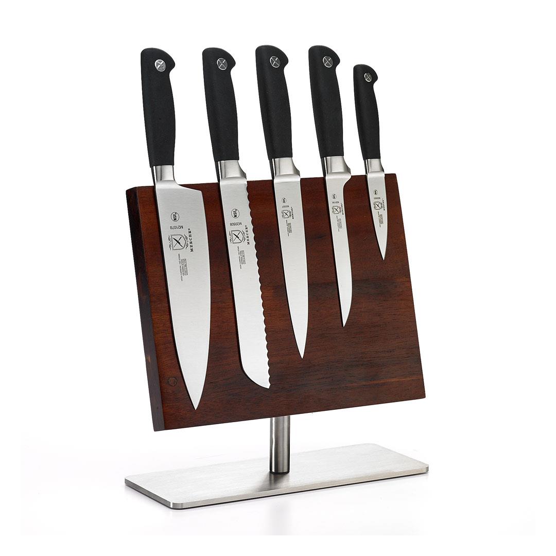 Mercer Culinary Genesis Acacia 6 Piece Magnetic Board and Knife Set# Main image