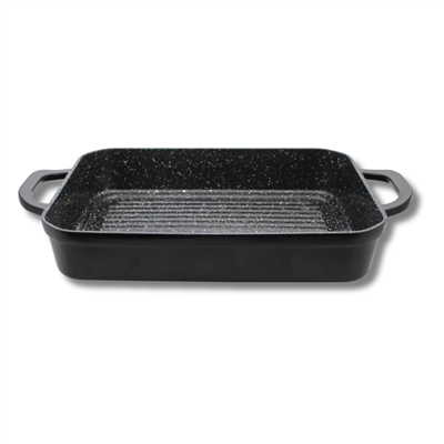 ELO Belugo Aluminium Rectangular Roasting Pan with BBQ Grooves# Main image