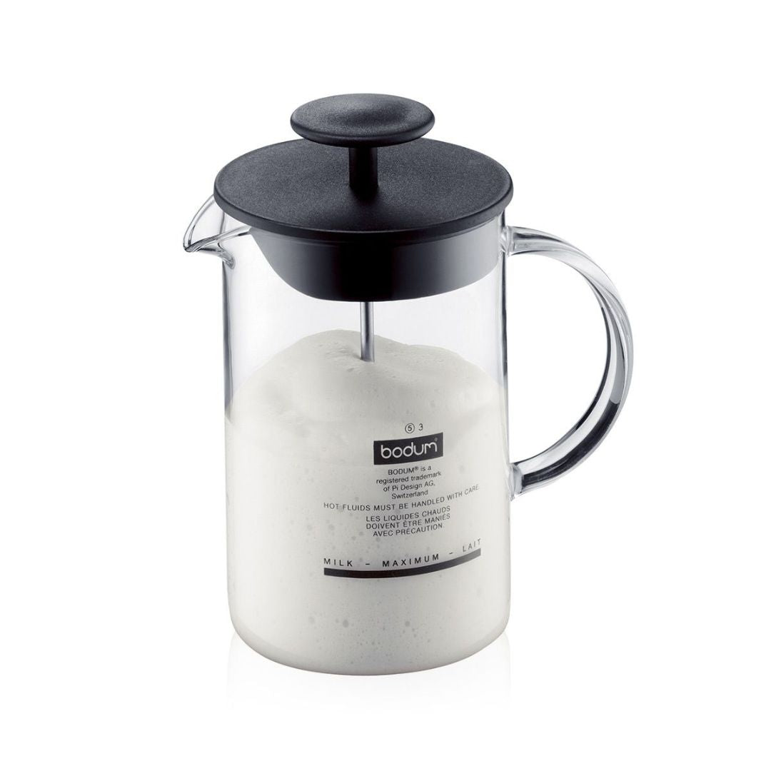 Latteo Milk Frother 250ml - Glass/Black