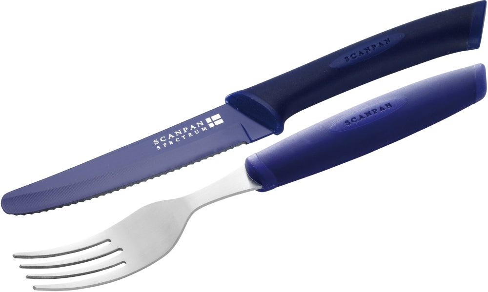 Spectrum Steak Knife & Fork Set - Purple Main image
